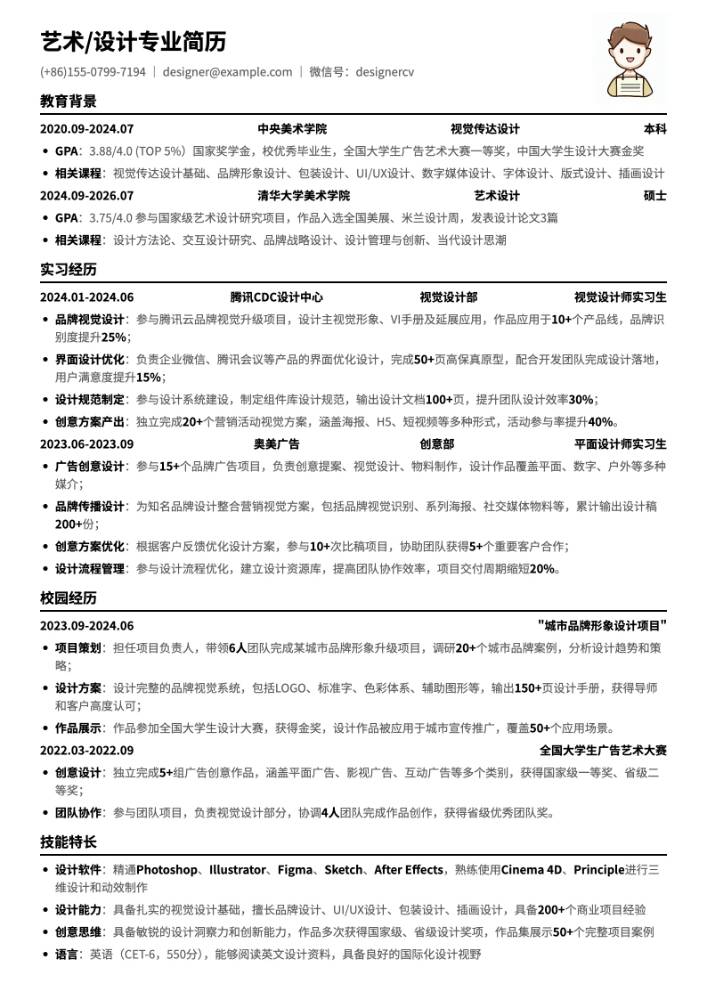 视觉设计师简历模板